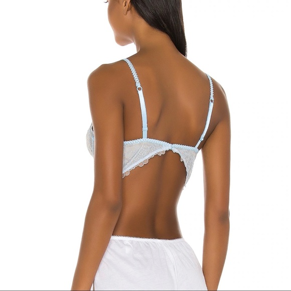 Free People Lucia Underwire Lace Bra Blue 34 B - Picture 3 of 9